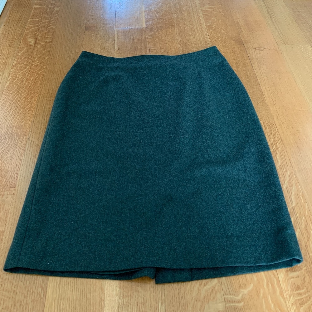 VINTAGE Marina Rinaldi Dark Green Wool Skirt Sz 12